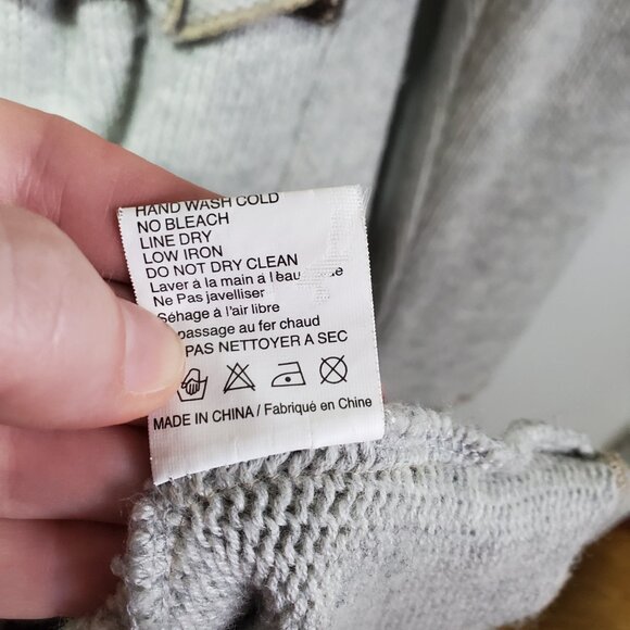 TINY by Anthropologie Wool Blend Knit Cardigan Sweater Coat Grey Women's Large - Picture 13 of 15